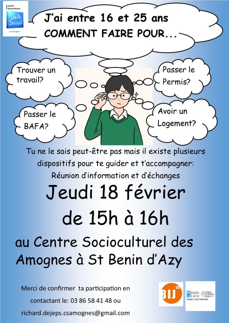 Lire la suite à propos de l’article Réunion d’information pour les 16-25 ans