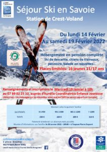 Lire la suite à propos de l’article Séjour ski 2022