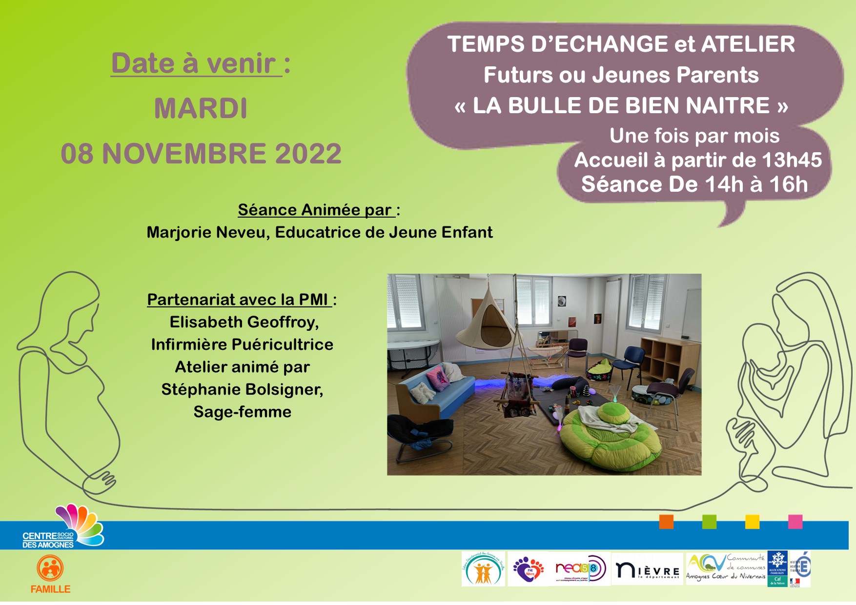 You are currently viewing Temps d’échange et atelier futurs ou jeunes parents « La Bulle de Bien Naître »