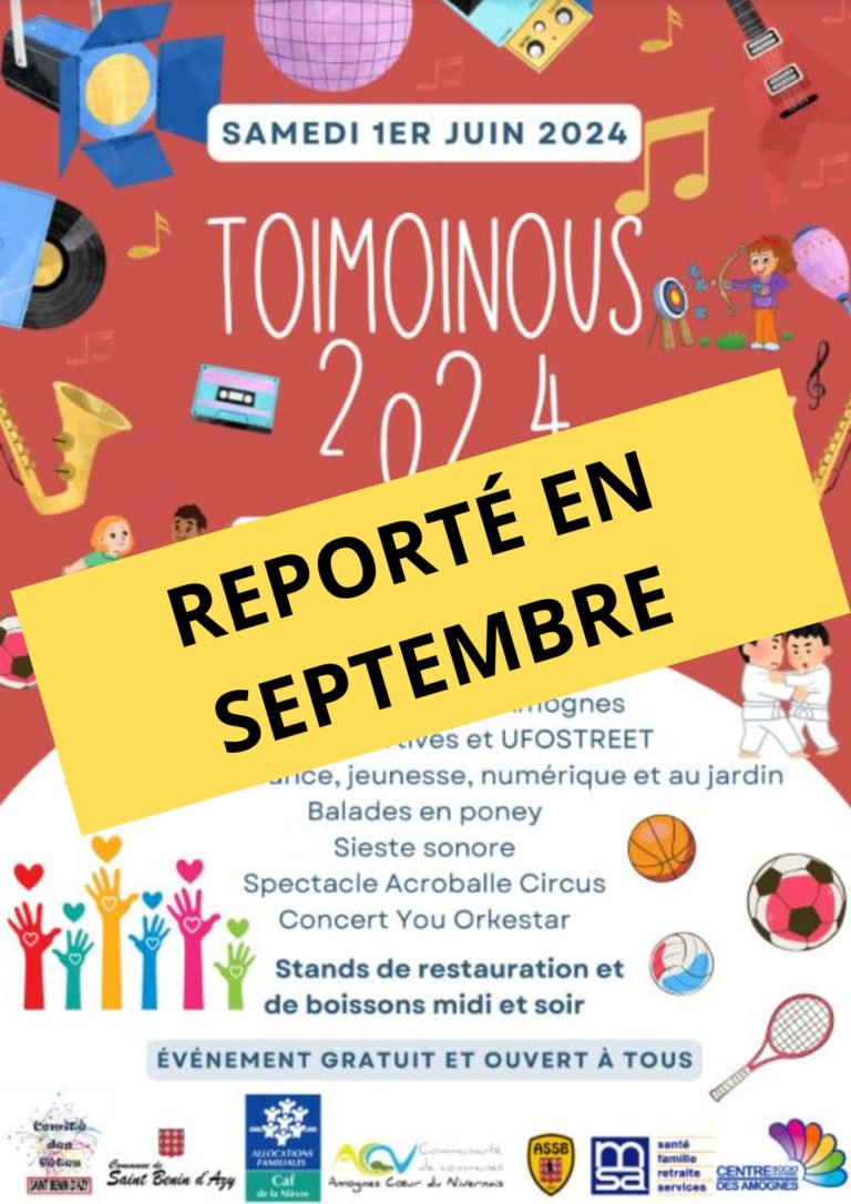 Lire la suite à propos de l’article Toimoinous reporté en septembre