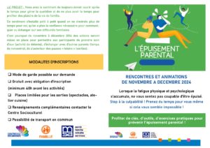 Lire la suite à propos de l’article Epuisement parental – Rencontres et animations